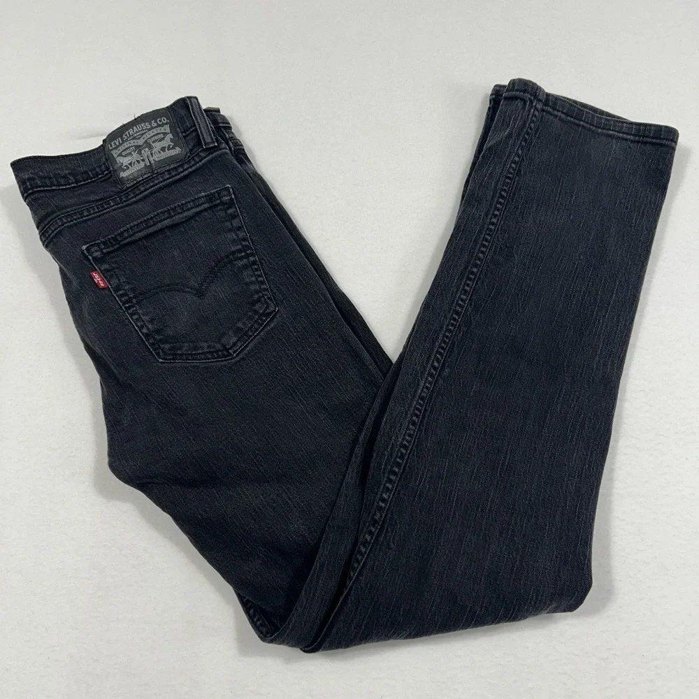 Levi's 514 Straight Fit Jeans Mens Fits 34x34 Black Denim Dark Wash Stretch